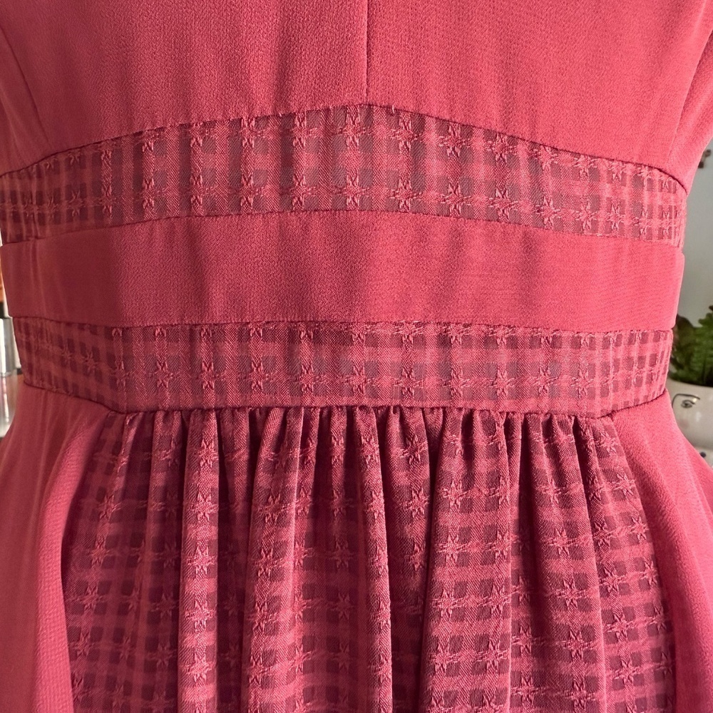 BCBG Generation Ruby Wine Ruffle Maxi Dress Size 4 - Picture 6 of 9